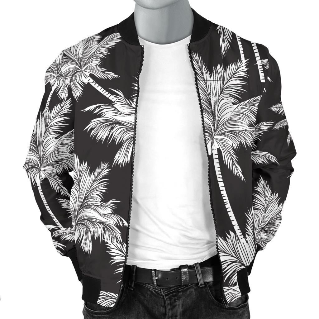 Palm Tree Pattern Print Design PT03 Men Bomber Jacket