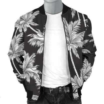 Palm Tree Pattern Print Design PT03 Men Bomber Jacket