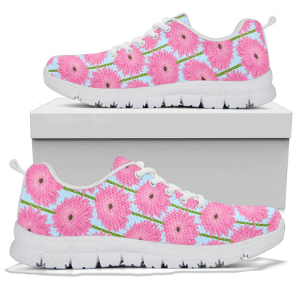 Gerberas Pattern Print Design GB01 Sneakers White Bottom Shoes