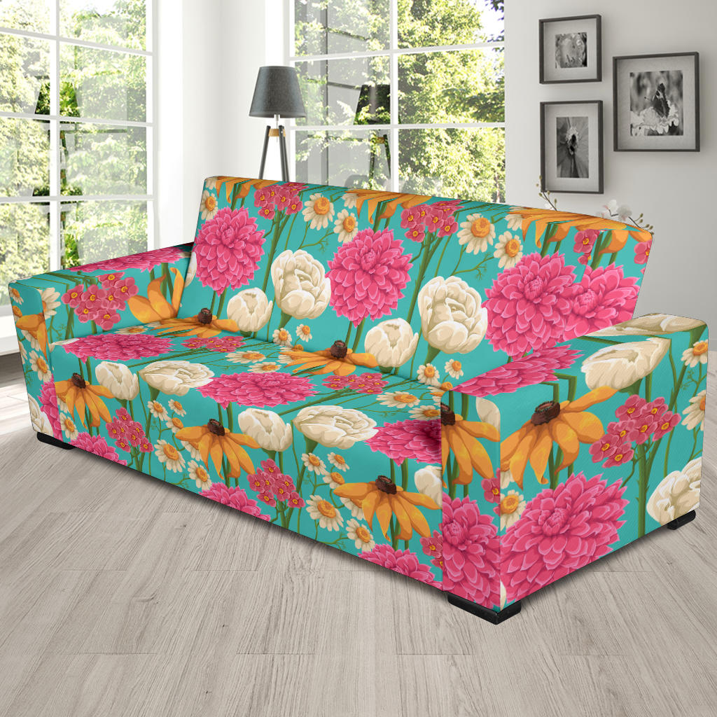 Summer Floral Pattern Print Design SF07 Sofa Slipcover