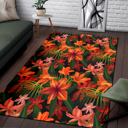 Amaryllis Pattern Print Design AL05 Area Rugs