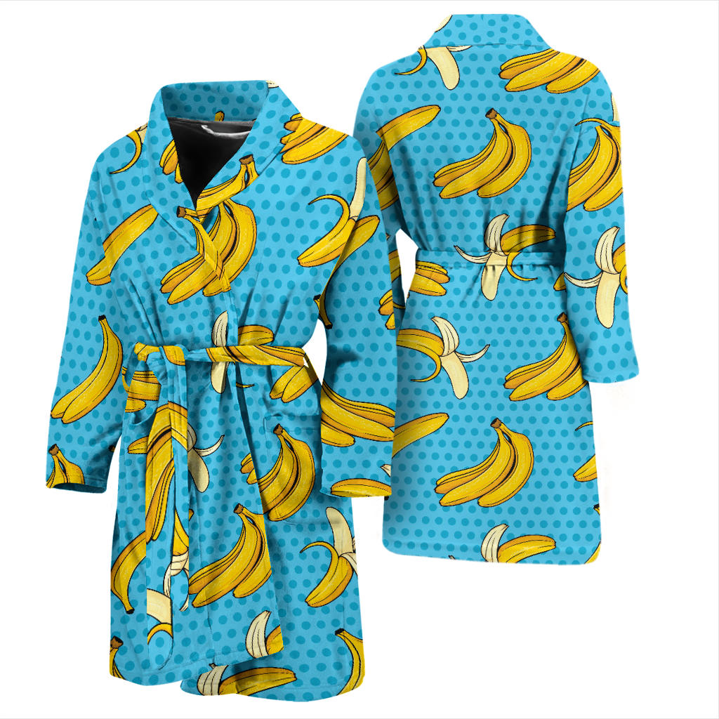 Banana Pattern Print Design BA08 Men Bathrobe