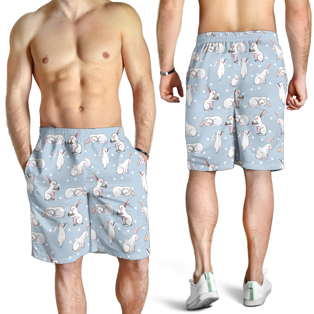 Rabbit Pattern Print Design RB06 Mens Shorts