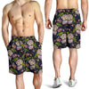 lotus Embroidered Pattern Print Design LO06 Mens Shorts