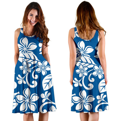 Plumeria Pattern Print Design PM015 Midi Dress