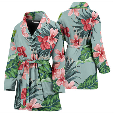 Plumeria Pattern Print Design PM027 Women Bathrobe