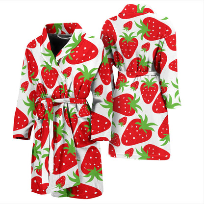 Strawberry Pattern Print Design SB01 Men Bathrobe