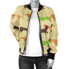 Dachshund Pattern Print Design 06 Women's Bomber Jacket