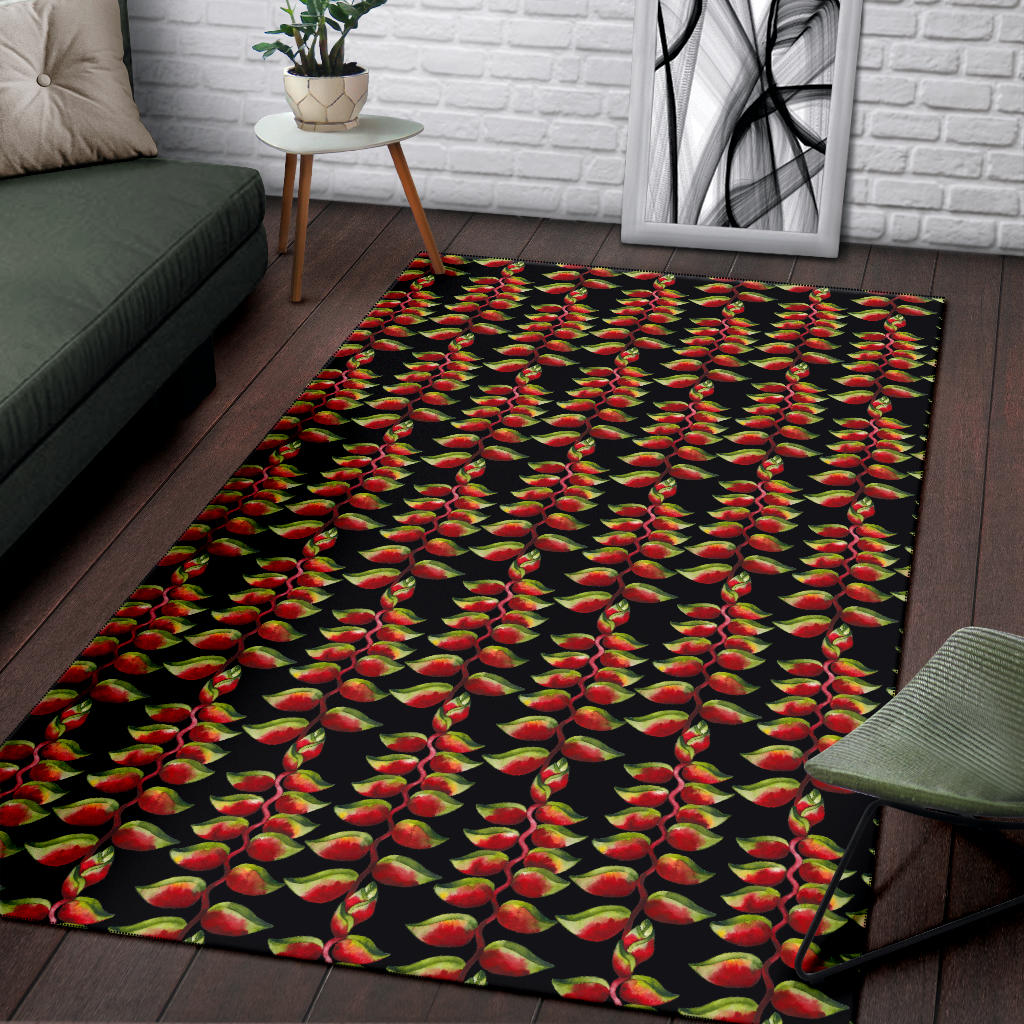 Heliconia Pattern Print Design HL05 Area Rugs