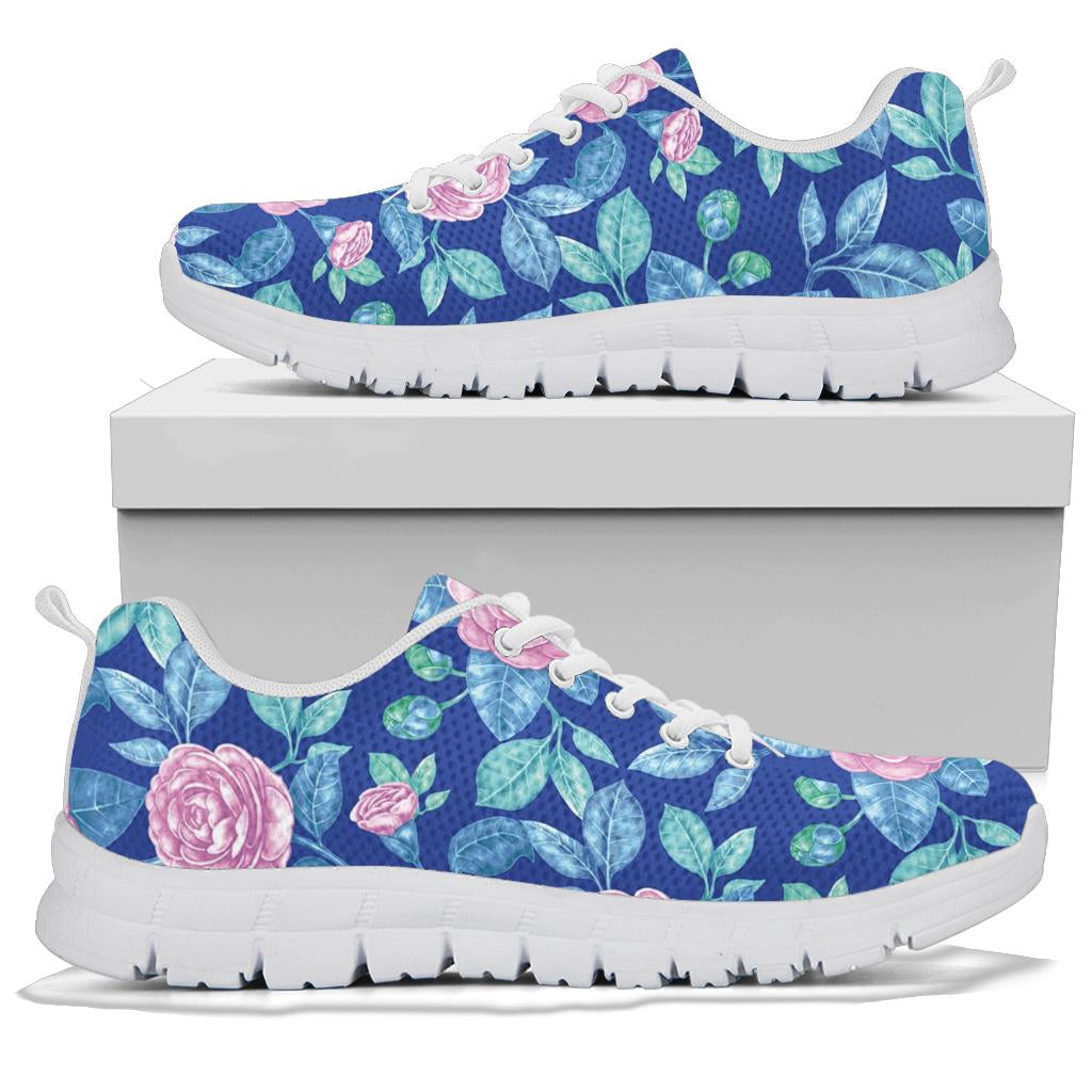 Camellia Pattern Print Design CM05 Sneakers White Bottom Shoes