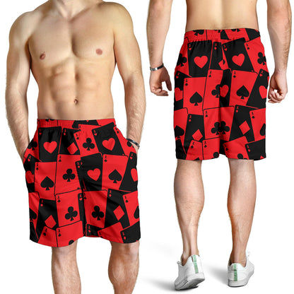 Poker Cards Pattern Print Design A01 Mens Shorts