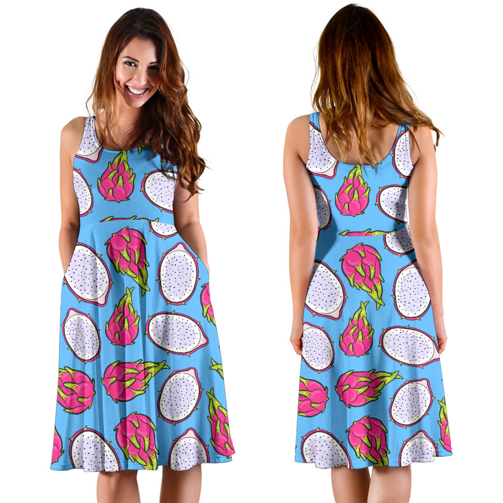 Dragonfruit Pattern Print Design DF04 Midi Dress