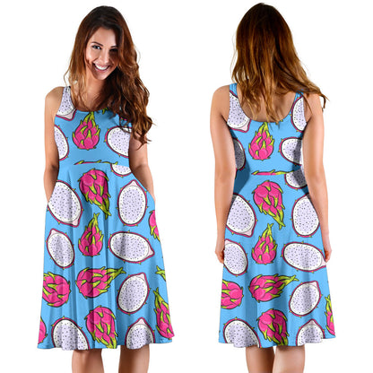 Dragonfruit Pattern Print Design DF04 Midi Dress