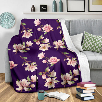Magnolia Pattern Print Design MAG02 Fleece Blanket
