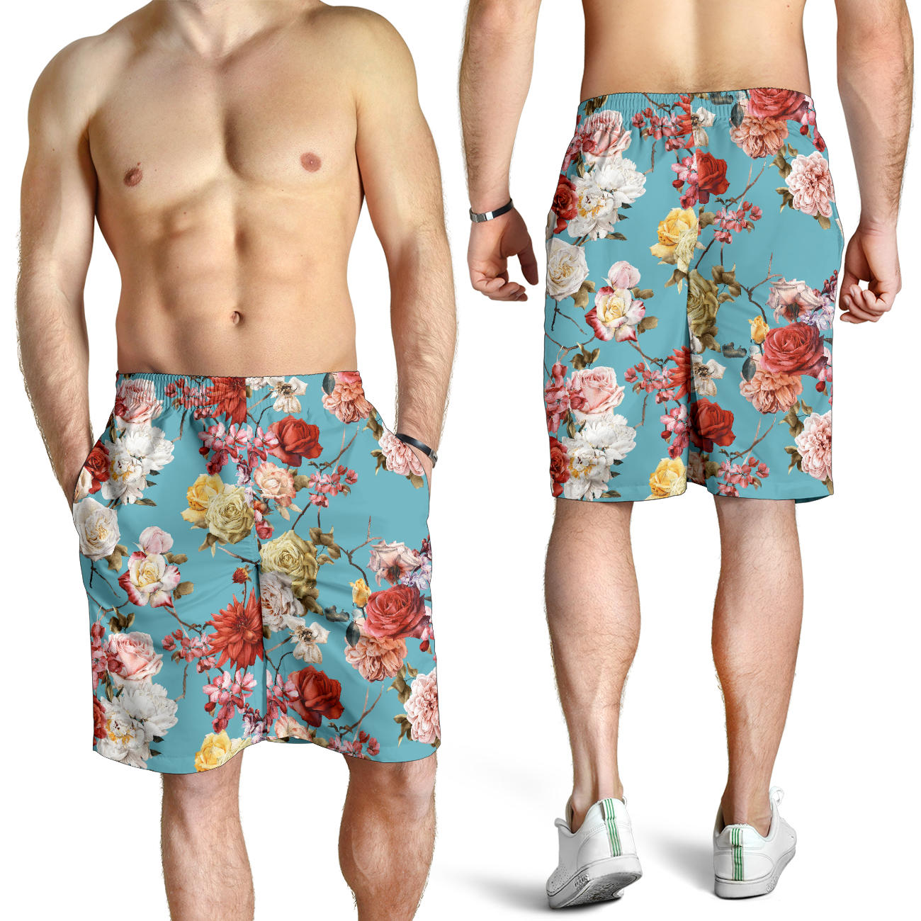 Summer Floral Pattern Print Design SF05 Mens Shorts