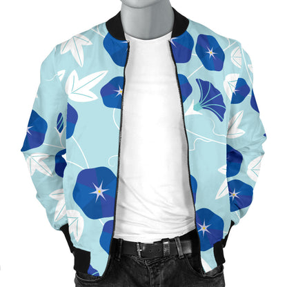 Morning Glory Pattern Print Design MG07 Men Bomber Jacket