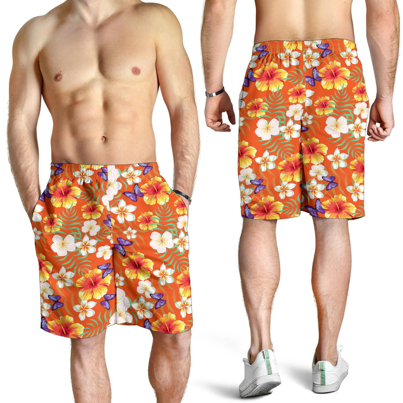 Tropical Flower Pattern Print Design TF027 Mens Shorts