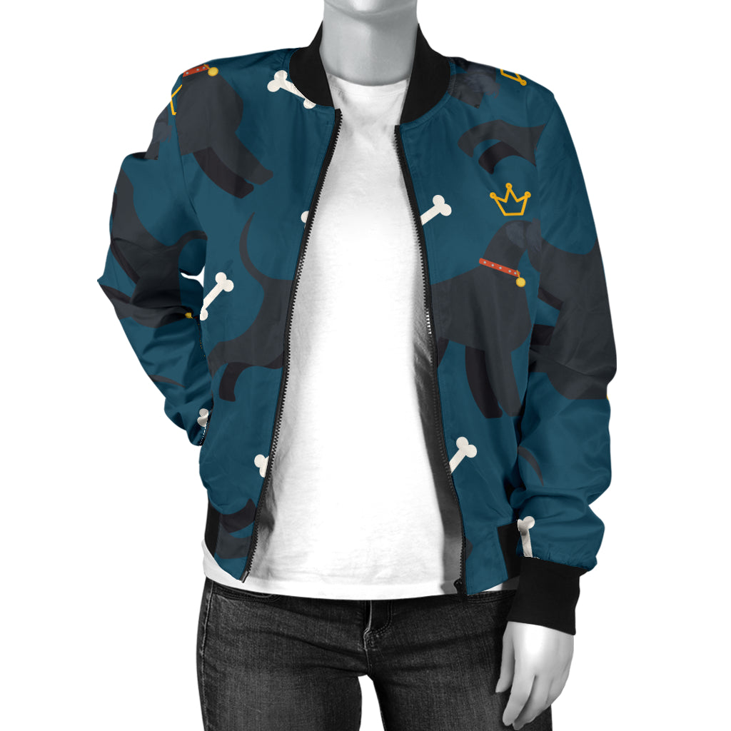 Schnauzers Pattern Print Design A04 Women's Bomber Jacket