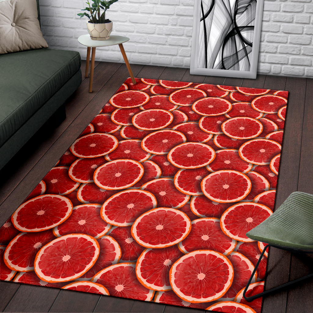 Grapefruit Pattern Print Design GF05 Area Rugs