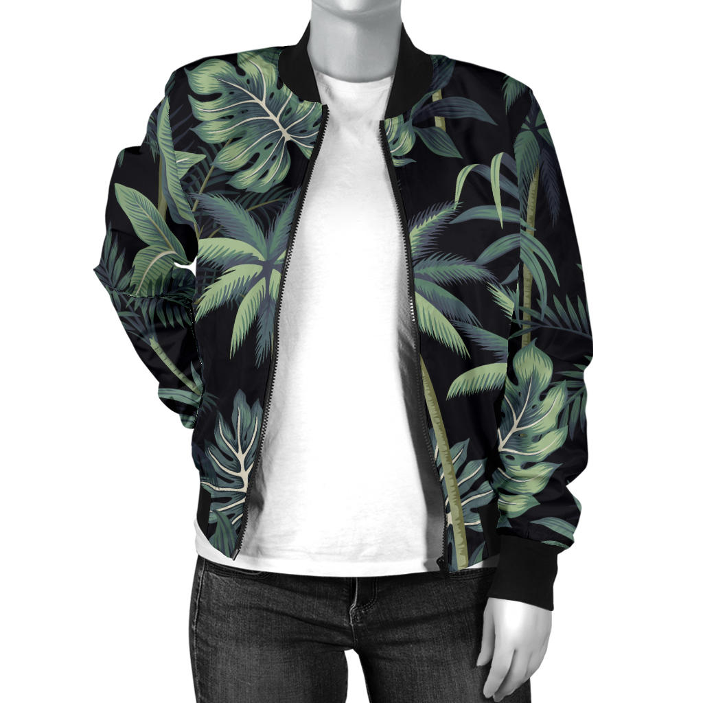 Rainforest Pattern Print Design RF02 Women Bomber Jacket