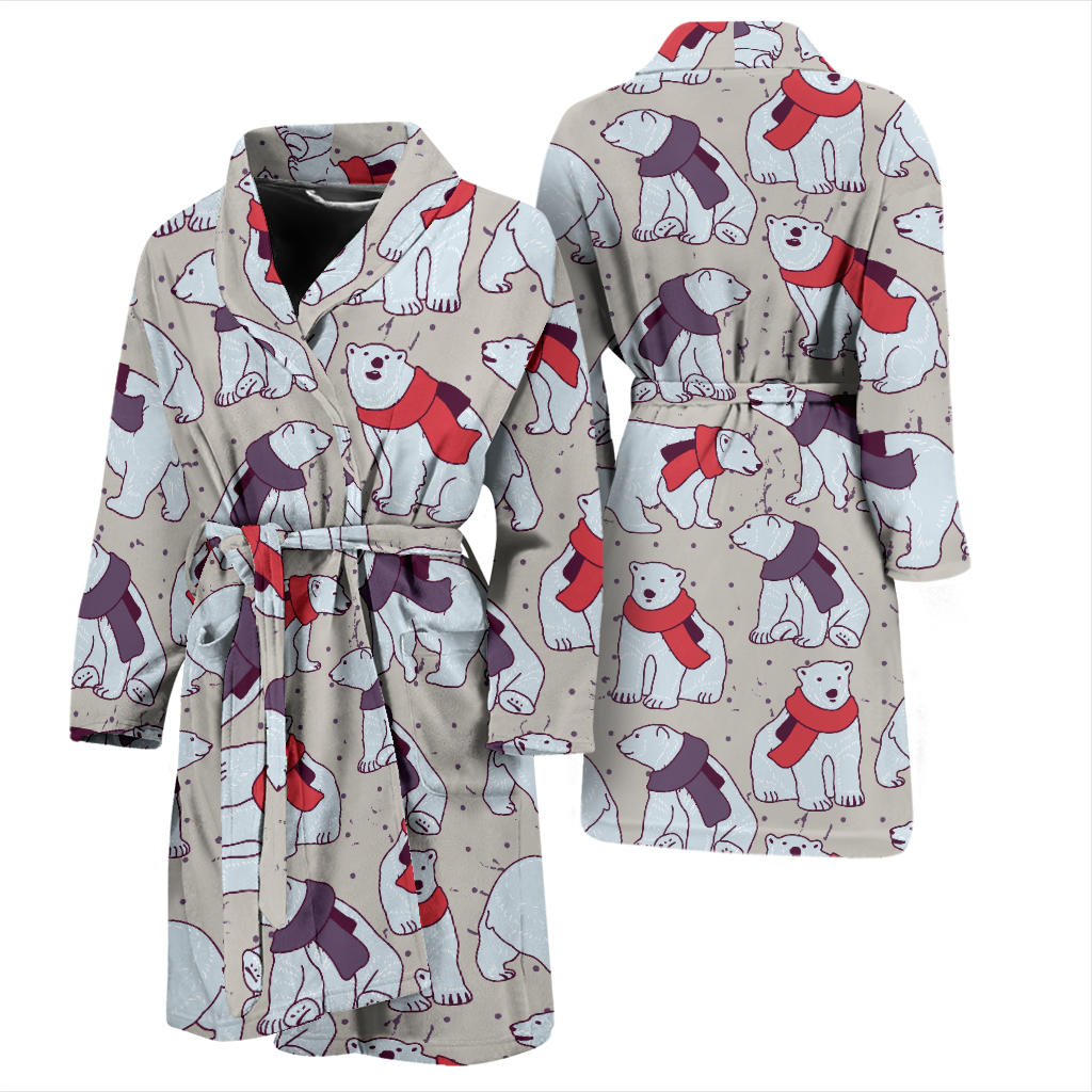 Polar Bear Pattern Print Design PB04 Men Bathrobe