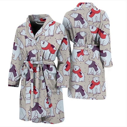 Polar Bear Pattern Print Design PB04 Men Bathrobe