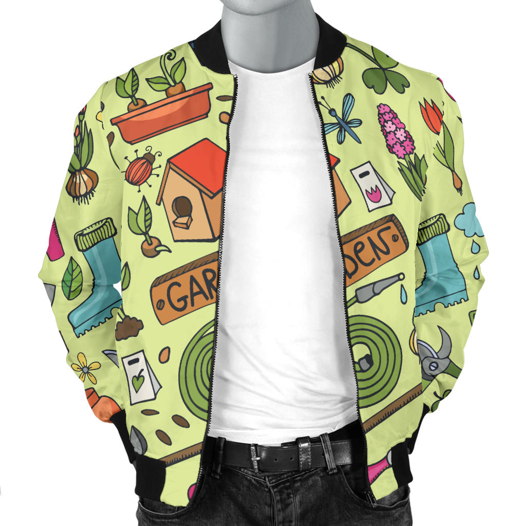 Gardening Pattern Print Design G02 Men Bomber Jacket