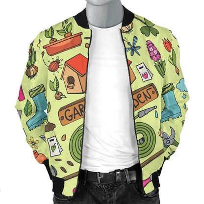 Gardening Pattern Print Design G02 Men Bomber Jacket