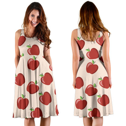 Apple Pattern Print Design AP01 Midi Dress