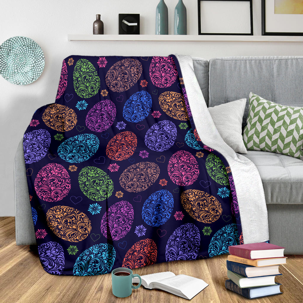 Easter Eggs Pattern Print Design RB012 Fleece Blanket
