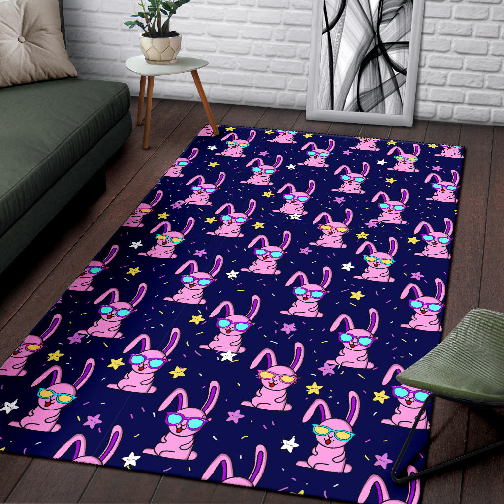 Rabbit Baby Pattern Print Design RB015 Area Rugs