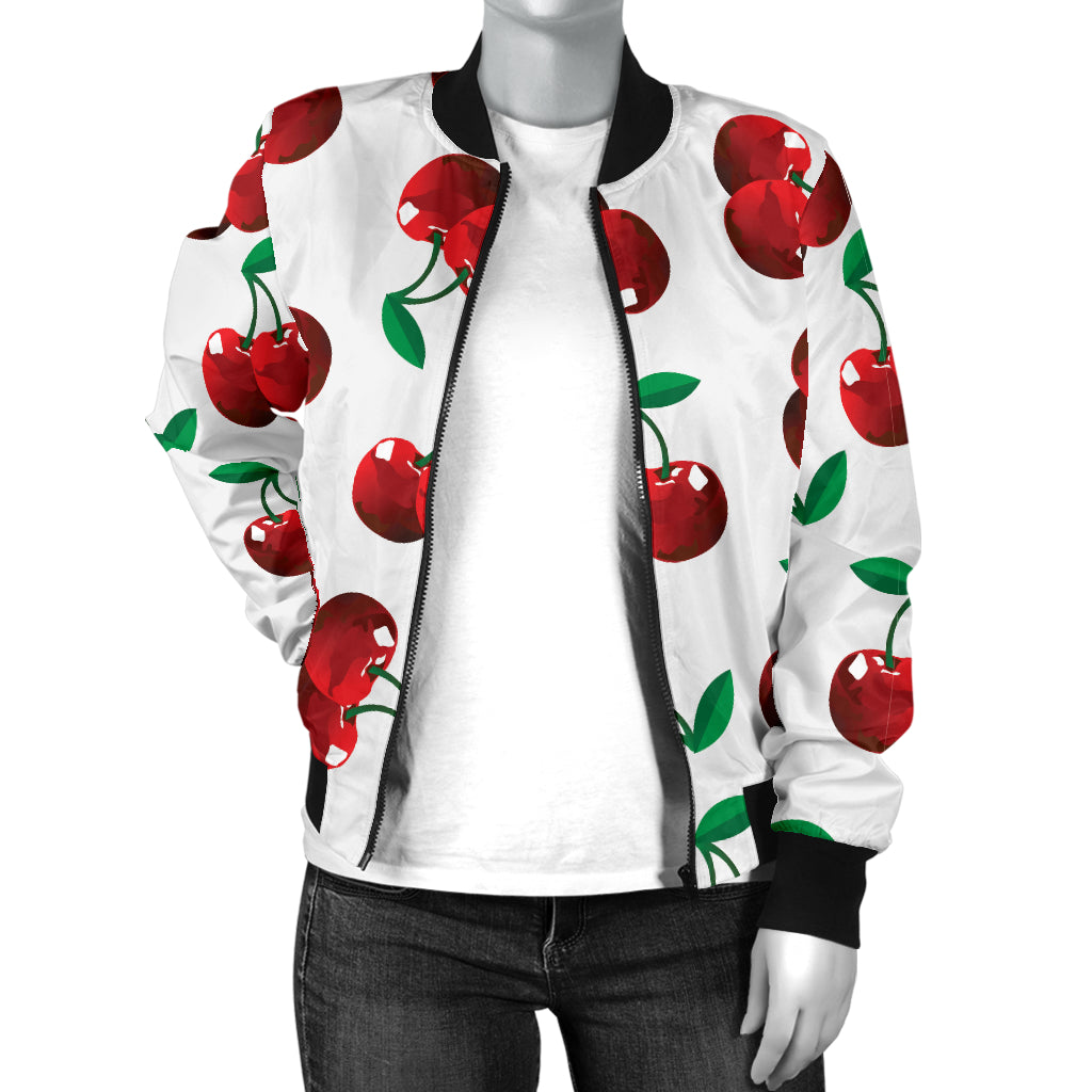 Cherry Pattern Print Design 01 Women's Bomber Jacket
