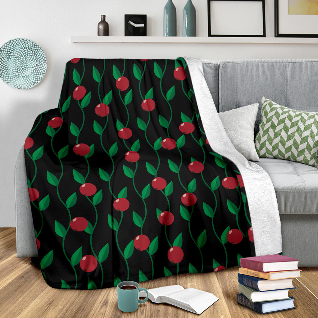 Cranberry Pattern Print Design CB01 Fleece Blanket