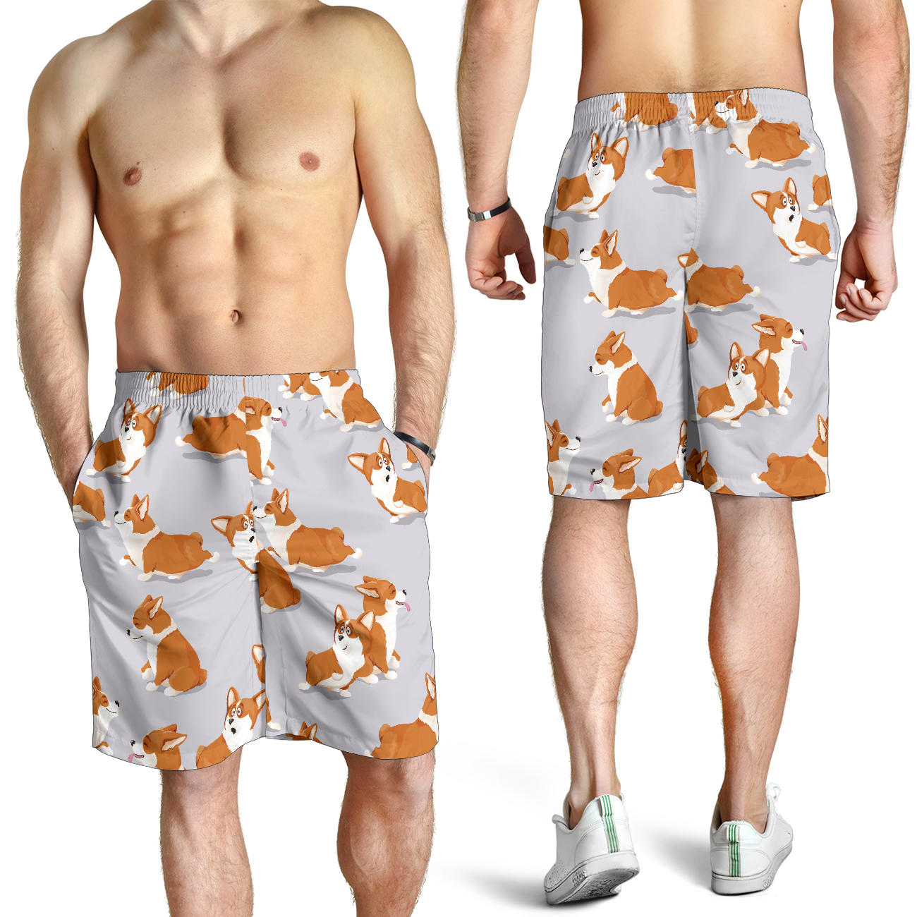 Pembroke Welsh Corgis Pattern Print Design A04 Mens Shorts