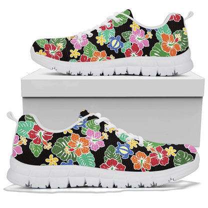 Hawaiian Themed Pattern Print Design H010 Sneakers White Bottom Shoes