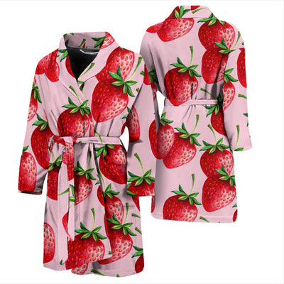 Strawberry Pattern Print Design SB03 Men Bathrobe