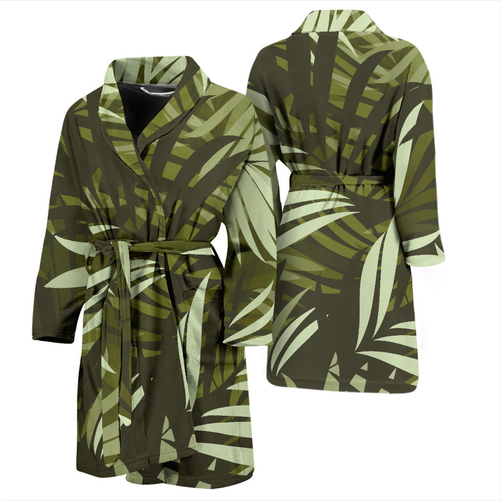Palm Leaves Pattern Print Design PL05 Men Bathrobe
