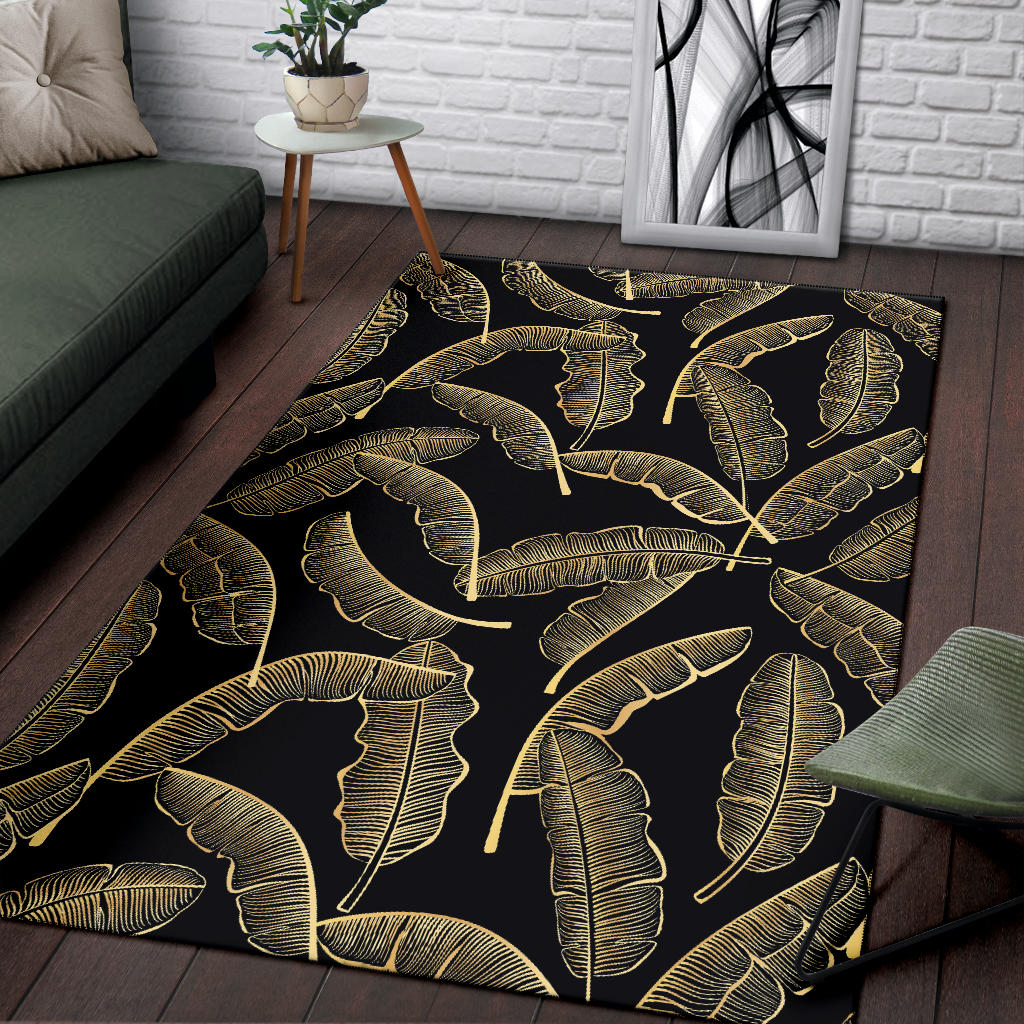 Banana Leaf Pattern Print Design BL07 Area Rugs