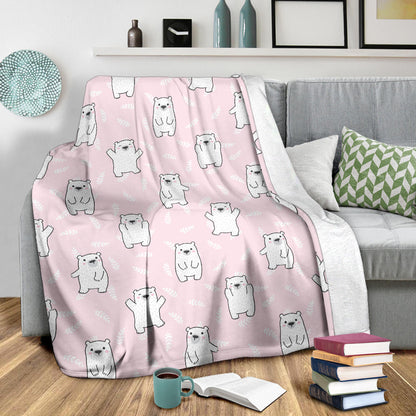 Polar Bear Pattern Print Design PB09 Fleece Blanket