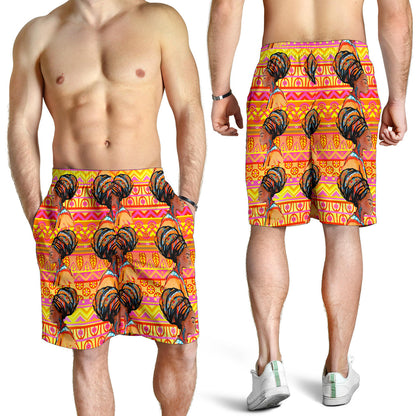 African Girl Aztec Mens Shorts