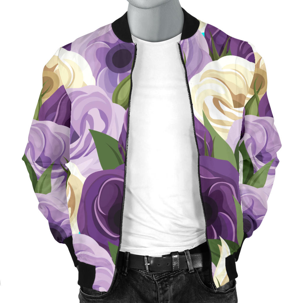 Lisianthus Pattern Print Design LT01 Men Bomber Jacket