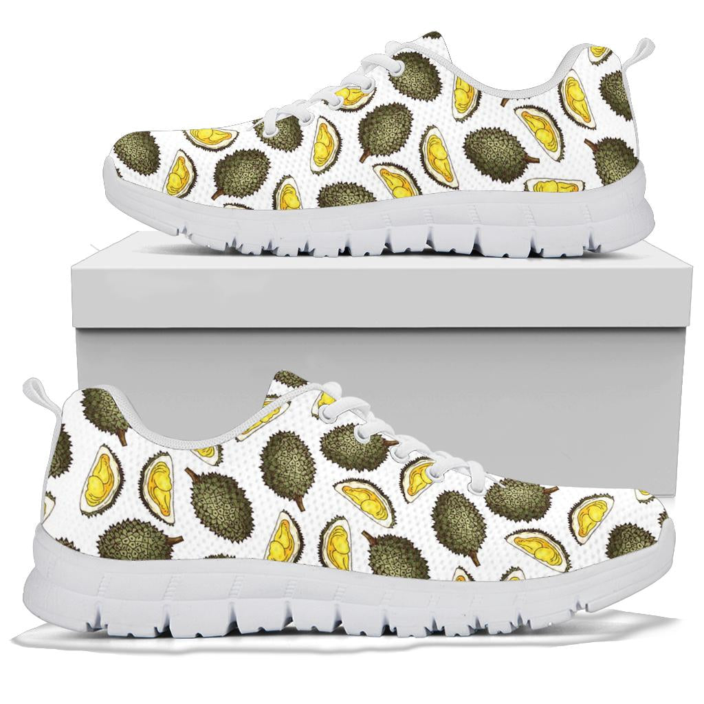 Durian Pattern Print Design DR03 Sneakers White Bottom Shoes