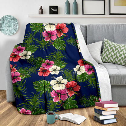 Hibiscus Pattern Print Design HB028 Fleece Blanket