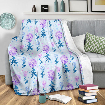 Lilac Pattern Print Design LI05 Fleece Blanket