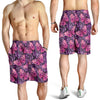 Purple Butterfly Leopard Mens Shorts