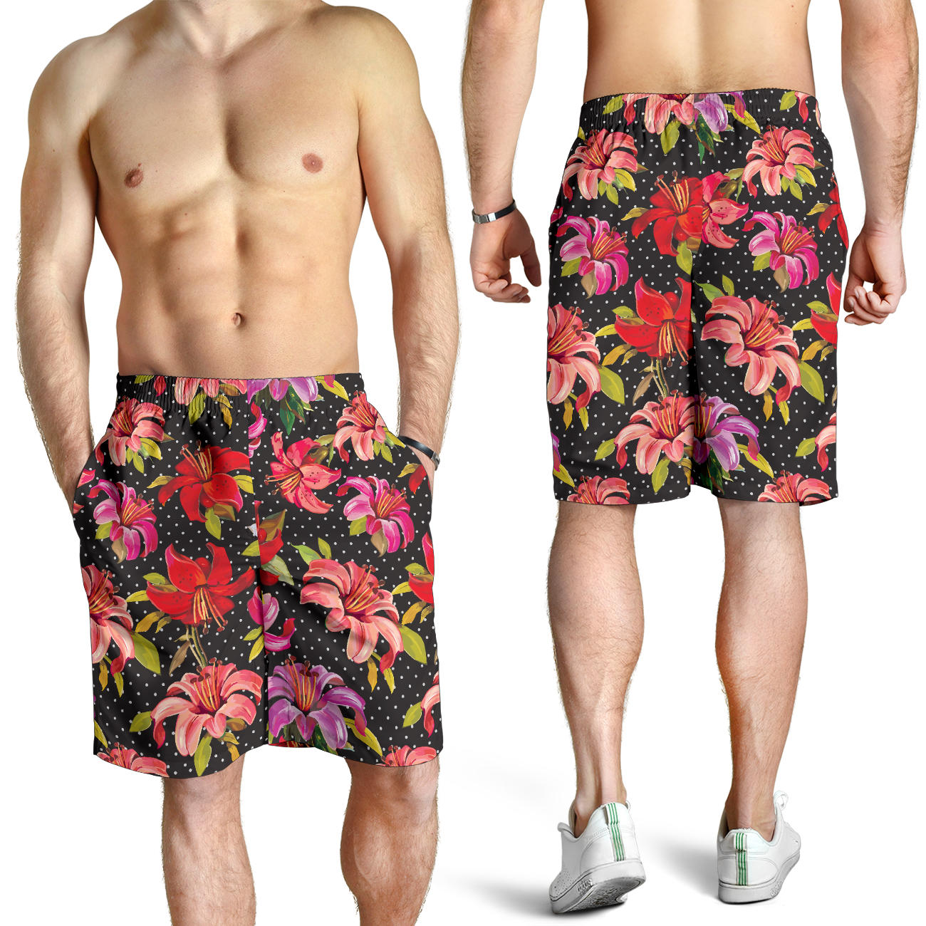 Lily Pattern Print Design LY012 Mens Shorts