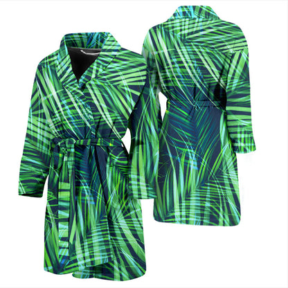 Palm Leaves Pattern Print Design PL02 Men Bathrobe