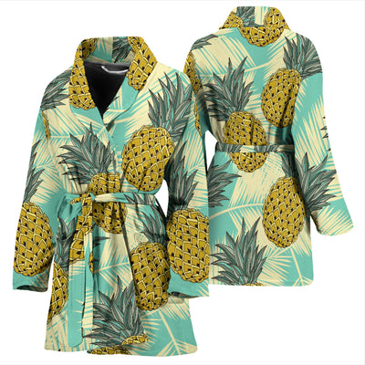 Pineapple Pattern Print Design PP03 Women Bathrobe