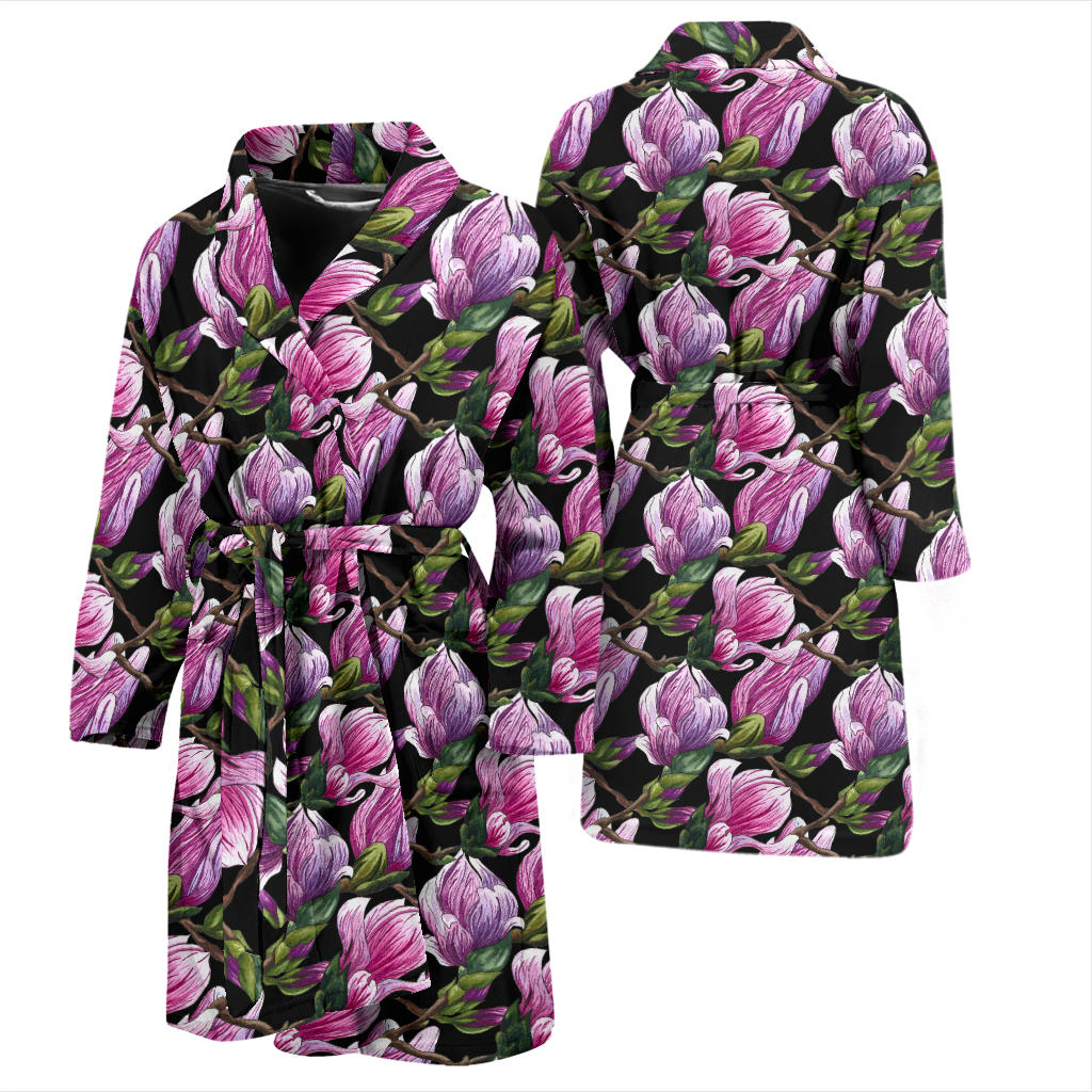 Magnolia Pattern Print Design MAG011 Men Bathrobe