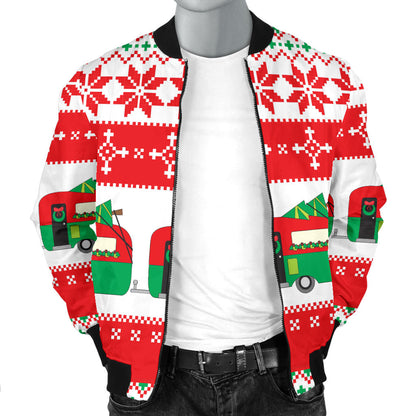 Camper Camping Ugly Christmas Design Print Men Bomber Jacket